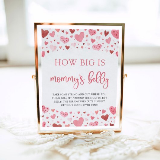 Valentijn Hoe groot is mama's buikdouche spel Poster
