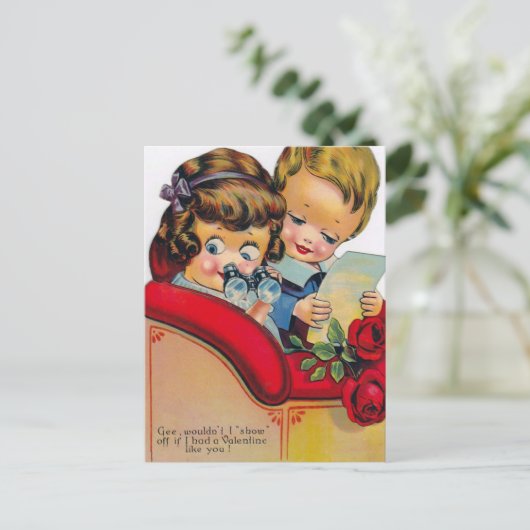  Valentijn Holiday retro briefkaart (Staand voorkant)