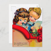  Valentijn Holiday retro briefkaart (Voorkant / Achterkant)