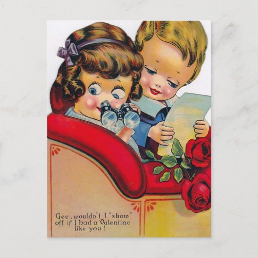  Valentijn Holiday retro briefkaart (Voorkant)