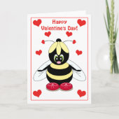 Valentijn hommel met harten Kaart (Voorkant)