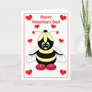 Valentijn hommel met harten Kaart