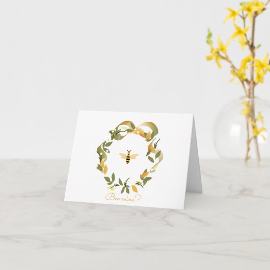 Valentijn Honey Bee Kaart (Gele Bloem)