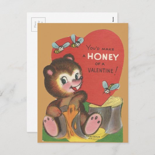  Valentijn "HoningBeer" Feestdagenkaart (Voorkant / Achterkant)