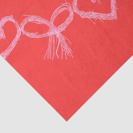 Valentijn hoort rode rode witontkoppeling tissuepapier (Detail)