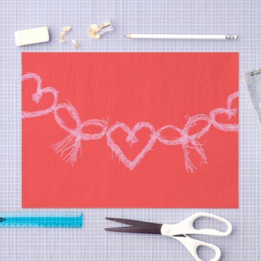Valentijn hoort rode rode witontkoppeling tissuepapier (Craft)