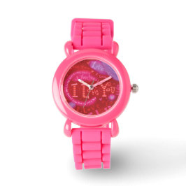 Valentijn hoort roze rood van je Typografie Horloge