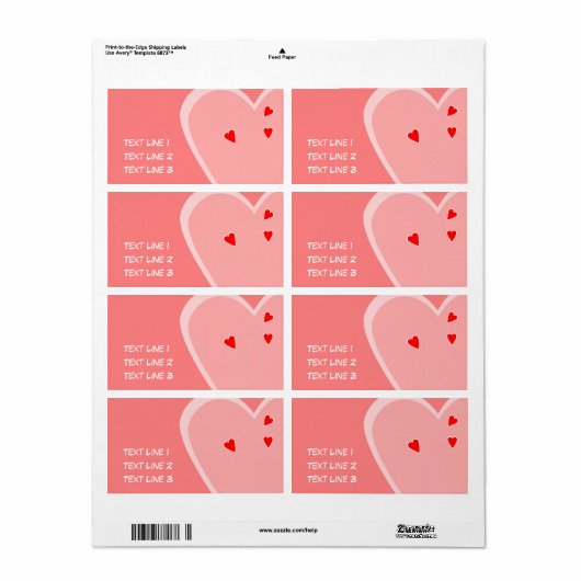 Valentijn hoort Sjabloon voor label (Full Sheet)