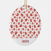 Valentijn Hoorten en trilpatroonversiering Keramisch Ornament (Rechts)