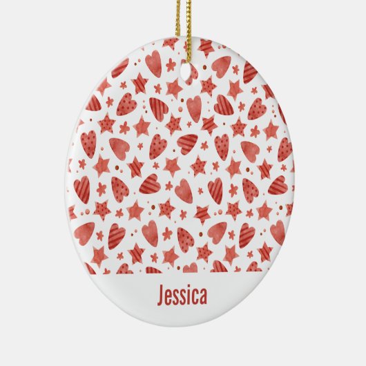 Valentijn Hoorten en trilpatroonversiering Keramisch Ornament (Rechts)