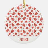 Valentijn Hoorten en trilpatroonversiering Keramisch Ornament (Voorkant)