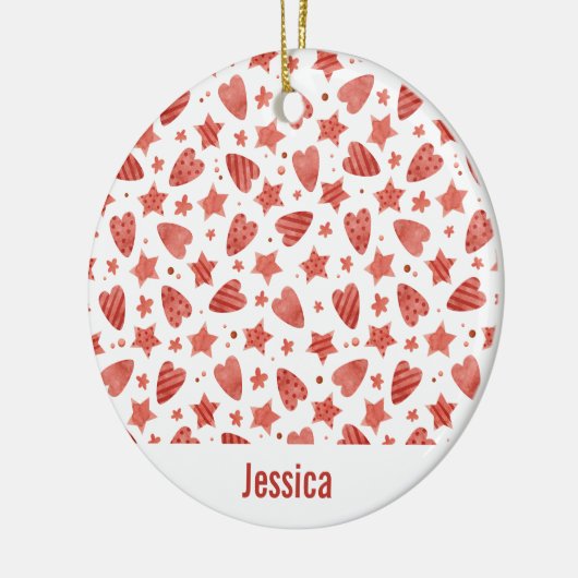 Valentijn Hoorten en trilpatroonversiering Keramisch Ornament (Links)