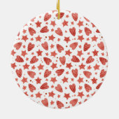 Valentijn Hoorten en trilpatroonversiering Keramisch Ornament (Achterkant)