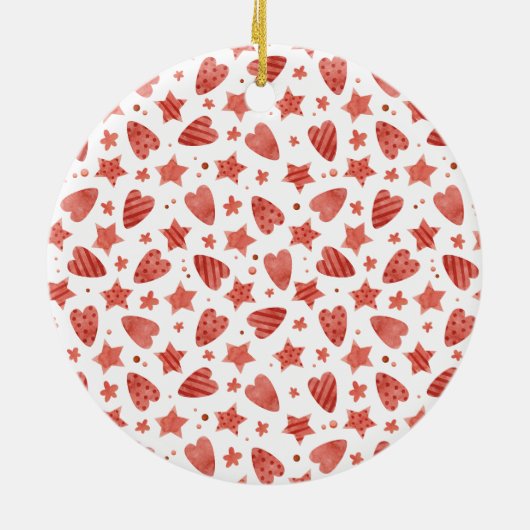 Valentijn Hoorten en trilpatroonversiering Keramisch Ornament (Achterkant)