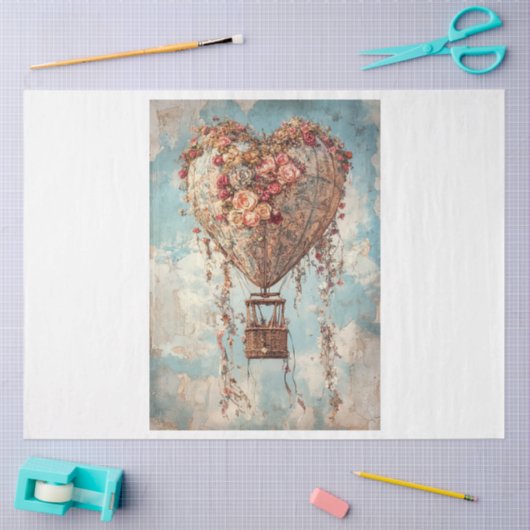 Valentijn Hot Air-ballon Tissuepapier (Craft)