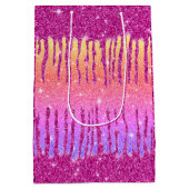 Valentijn Hot Pink Glitter Two Tone Medium Cadeauzakje (Achterkant)