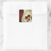 Valentijn houdt van je hart 2 vierkante sticker (Tas)