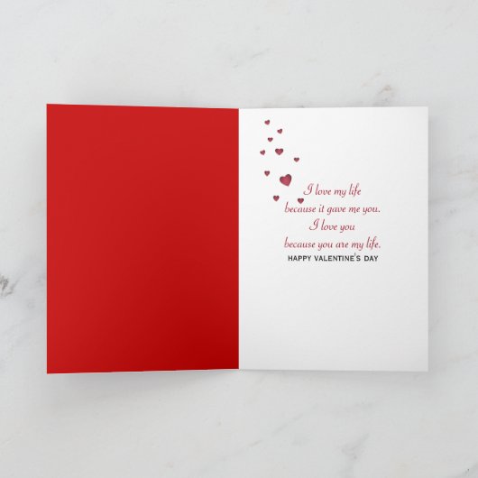 Valentijn houdt van je op rood feestdagen kaart (Binnen)