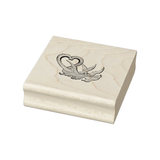 Valentijn Houtstempel Draken Lovers Staart van het Rubberstempel (Stempel)
