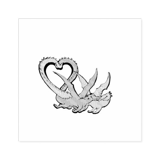 Valentijn Houtstempel Draken Lovers Staart van het Rubberstempel (Afrduk)