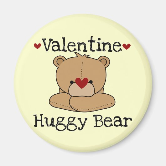 Valentijn Huggy Beer Round Magnet (Voorkant)