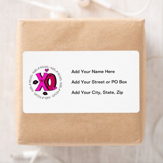 Valentijn Hugs en Kisses Etiket (Insitu)