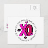 Valentijn Hugs en Kisses Feestdagenkaart (Voorkant / Achterkant)