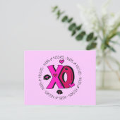 Valentijn Hugs en Kisses Feestdagenkaart (Staand voorkant)