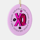 Valentijn Hugs en Kisses Keramisch Ornament (Rechts)