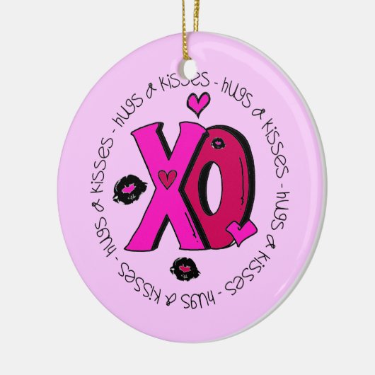 Valentijn Hugs en Kisses Keramisch Ornament (Links)