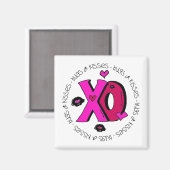 Valentijn Hugs en Kisses Magneet (Voorkant / Achterkant)