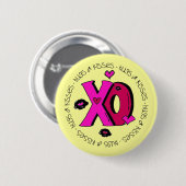 Valentijn Hugs en Kisses Ronde Button 5,7 Cm (Voorkant /achterkant)