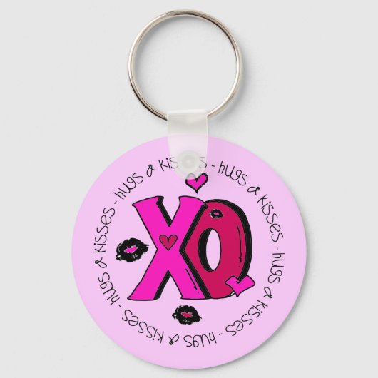 Valentijn Hugs en Kisses Sleutelhanger (Voorkant)