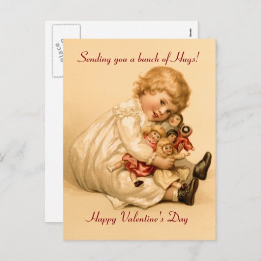 Valentijn Hugs Feestdagenkaart (Voorkant / Achterkant)