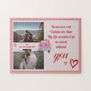 Valentijn huwelijk voorstel XO hartfoto Legpuzzel