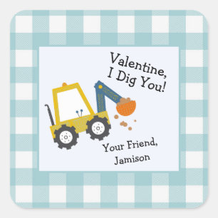 Valentijn I Dig je Blue Pset Square Sticker Favo