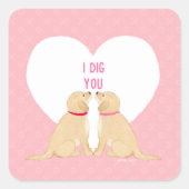 Valentijn I Dig U Dog Envelope Sticker (Voorkant)