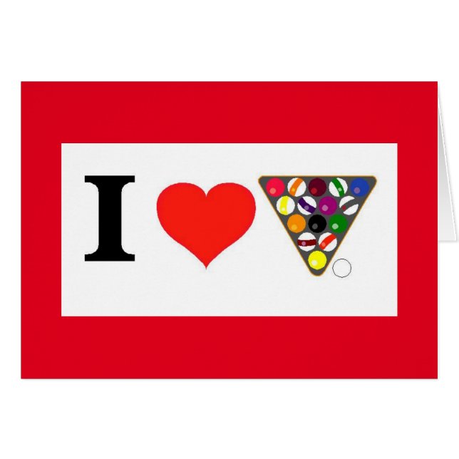 Valentijn I Love Pool and You (Voorkant Horizontaal)