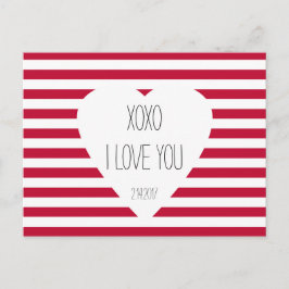 Valentijn I Love You XOXO Love Theme Aangepaste te Feestdagenkaart