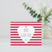 Valentijn I Love You XOXO Love Theme Aangepaste te Feestdagenkaart (Staand voorkant)