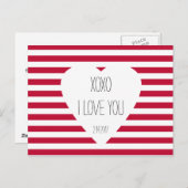 Valentijn I Love You XOXO Love Theme Aangepaste te Feestdagenkaart (Voorkant / Achterkant)