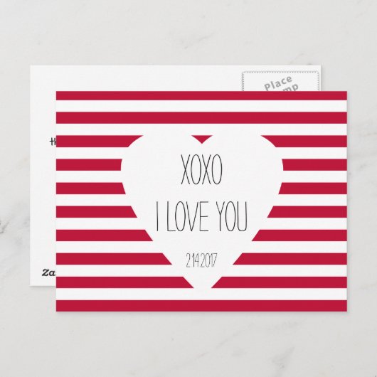 Valentijn I Love You XOXO Love Theme Aangepaste te Feestdagenkaart (Voorkant / Achterkant)