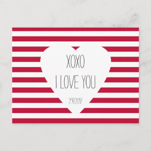 Valentijn I Love You XOXO Love Theme Aangepaste te Feestdagenkaart