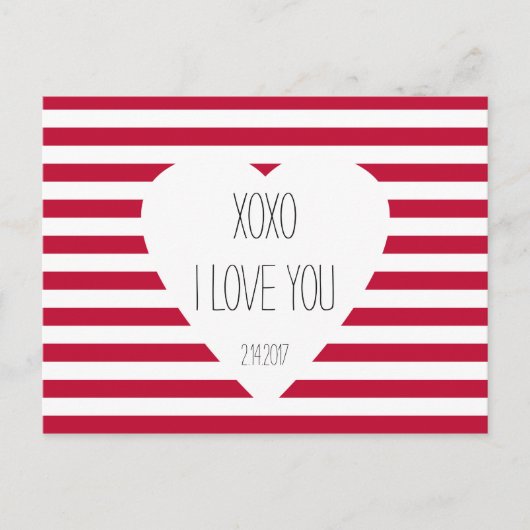 Valentijn I Love You XOXO Love Theme Aangepaste te Feestdagenkaart (Voorkant)