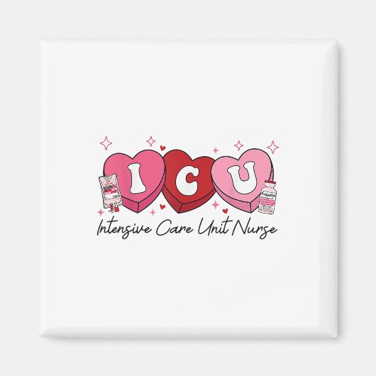 Valentijn IC Nurse Retro Intensive Care Unit Nurs Magneet (Voorkant)