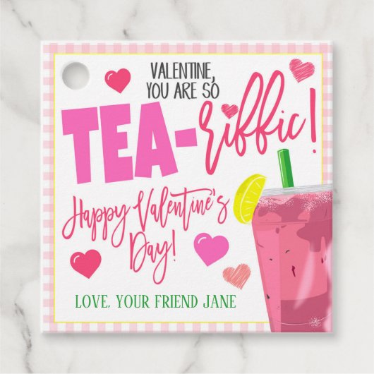 Valentijn Iced Tea Gift Labels (Voorkant)