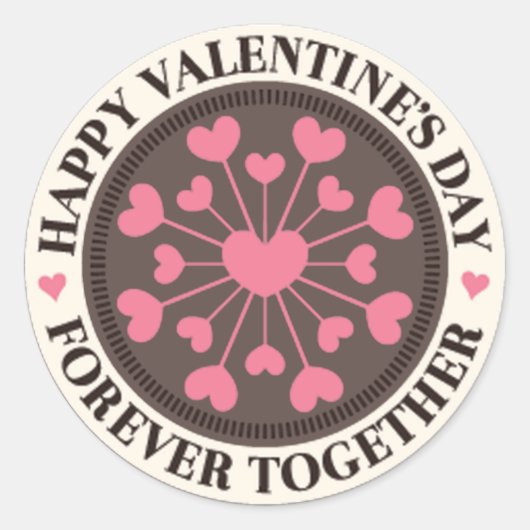 Valentijn ID1086 van Hearts Forever Together Ronde Sticker (Voorkant)