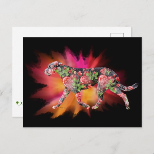 Valentijn Ierse Wolfshond splash van kleur Briefkaart (Voorkant / Achterkant)