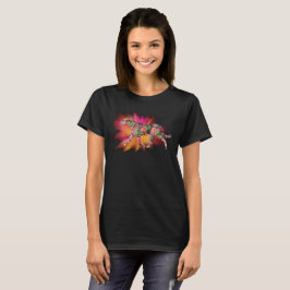 Valentijn Ierse Wolfshond splash van kleur T-shirt