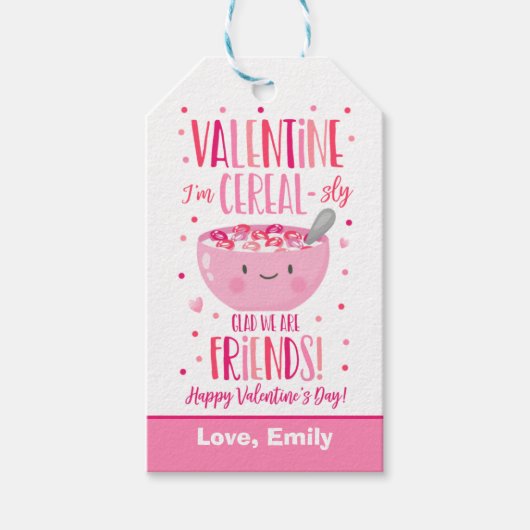 Valentijn Ik ben Cereal Classroom School Preschool Cadeaulabel (Voorkant)